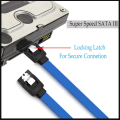 SATA Cable III, SATA Cable III 6Gbps Straight HDD SDD Data Cable with Locking Latch Compatible for SATA HDD, SSD, CD Driver, CD Writer. 