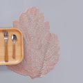 6 Pieces Table Placemat For Dining Table Mat Soft PVC Palm Leaf Placemat Simulation Plant Mats Coffee Cup Table Mats Home Desktop Decoration. 