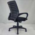 Medium Back Ergonomic Swivel Height Adjustable, Mesh Net Back,Chrome Legs, Fixed Armrest, Office Chair Suitable for Home| Conference Room | Study| Reception |Computer (Black). 