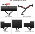 PakJAStore North Bayou Dual Monitor Desk Mount Stand Full Motion Swivel Computer Monitor Arm for Two Screens up to 32'' with Gas Spring F195A. 