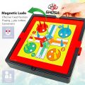 Magnetic 4 Player Ludo with Lock Clip and Storage Space For Fun & Learn Education Family Ludo Game - 2203. 