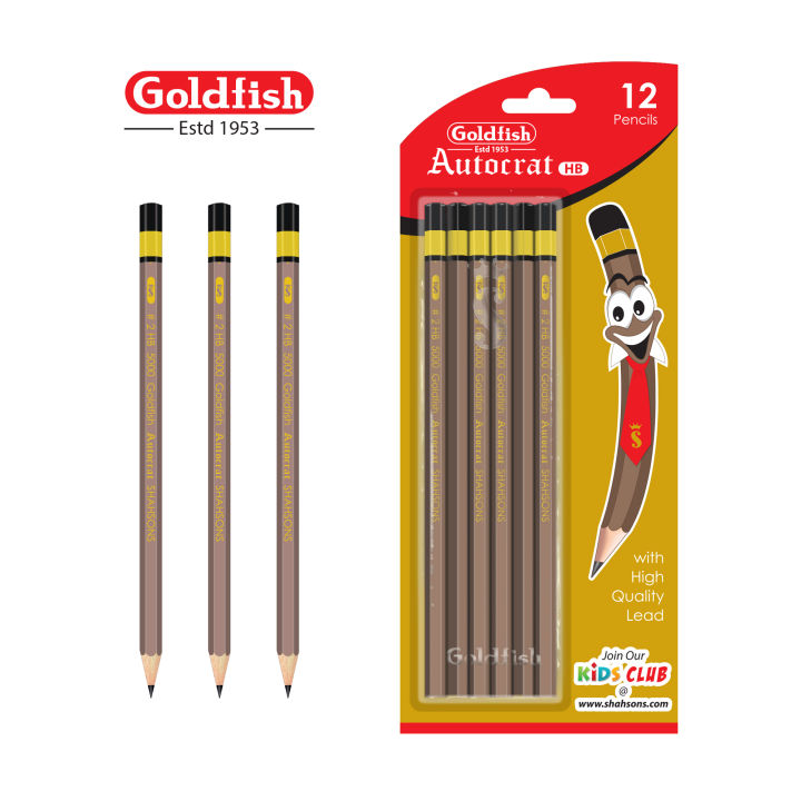 Goldfish Autocrat 12 Pcs HB Pencils Blister Pack