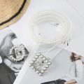Transparent PVC Belt Inlaid Pearls Clear Waist Belt women Corset Belt Pearl Edge Decorative Waistbands Harajuku Wais tbands 2022. 
