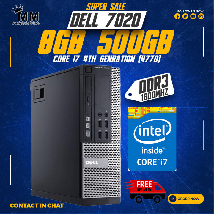 Core i7 4th Gen (4770) upto 3.9Ghz 8Threads Dell Optiplex 7020 Desktop With 8GB\12GB\16GB Ram & 320GB\500GB\1000GB HARD
