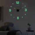 Night Light Wall Clock, Glow in The Dark Wooden Wall Clock, Silent Battery Operated Luminous Wall Clock for Bedroom, Living Room, Kitchen. 