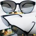 Imported I Catchers Glasses - Cat Eyes Wayfarer Shape Style Reflector Lenses Fashion Glasses Silver Lenses Black Frame. 