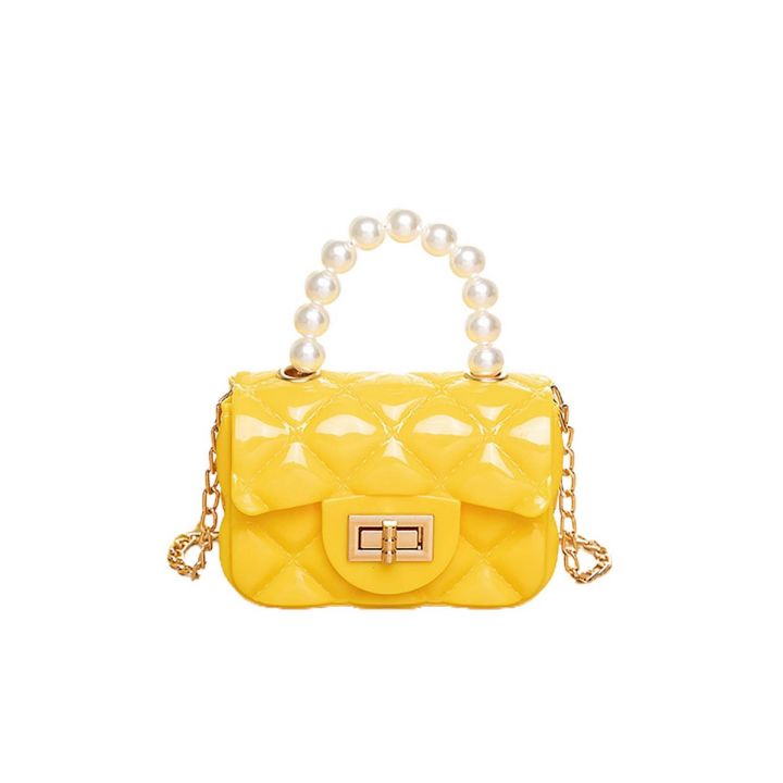 Lock Buckle Fashion Accessories PVC Grid Pattern Large Capacity Chain Mini Crossbody Bag for Women
