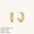 【BeginnerBer】eManco Vintage Croissant Stainless Steel Hoop Earrings for Women Simple Round Circle Ear Rings Simple Accessories Party Jewelry. 
