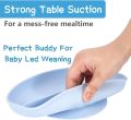 Baby Products Silicone Plate Tableware, 3 Section Oval Baby Feeding Plate, Spill-proof Children's Catering Food Grade Baby Suction Cup. 