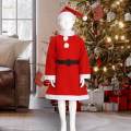 Children Santa Claus Costume Kids Christmas Costumes for Festival Role to 9 Year Old Girl. 