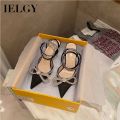 IELGY Rhinestone Bowknot Stiletto Pointed High Heels For Women. 