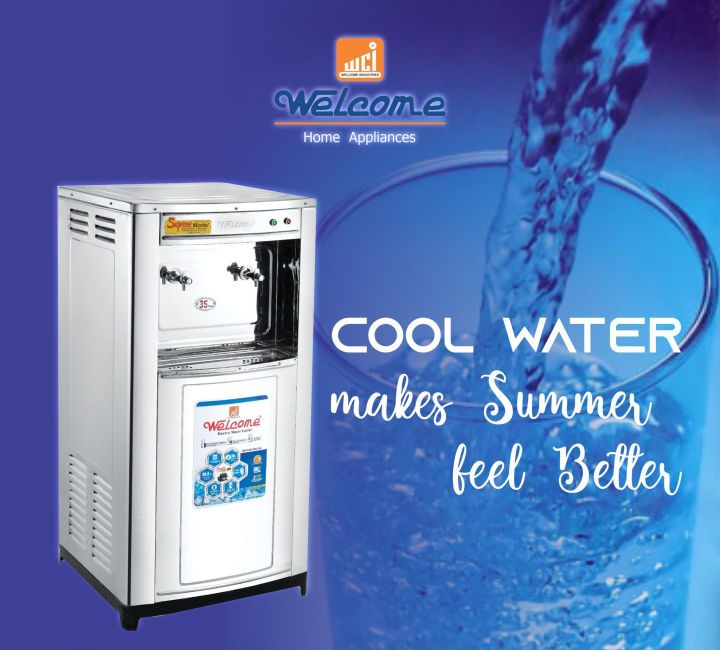 Welcome Electric Water Cooler / Water Dispenser 35 Litres With Stainless Steel Body