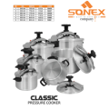 Sonex Classic Pressure Cooker – Heavy Duty Aluminum, Built-In Safety Features, Heatproof Handles – Fast & Healthy Cooking – 5L to 20L – Made in Pakistan. 