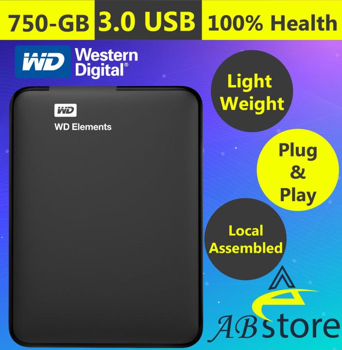 WD 750GB External HARD DRIVE Western Digital Element 750 GB Portable HARD DISK DRIVE FOR SMART TV  Laptop  PS3  PS4  macbook  chromebook