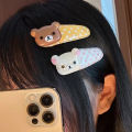 2PCS Kawaii Rilakkuma Bangs Side Clip Cartoon Cute Bear Wave Point BB Hair Clip Sweet Versatile Hairpin Hair Decoration Birthday Gift Eshylala. 