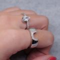 Exquisite Women Sier Color Waterdrop Metal Inlaid White Round Zicron Stones Ring Set Wedding Engagement Rings Jewelry. 