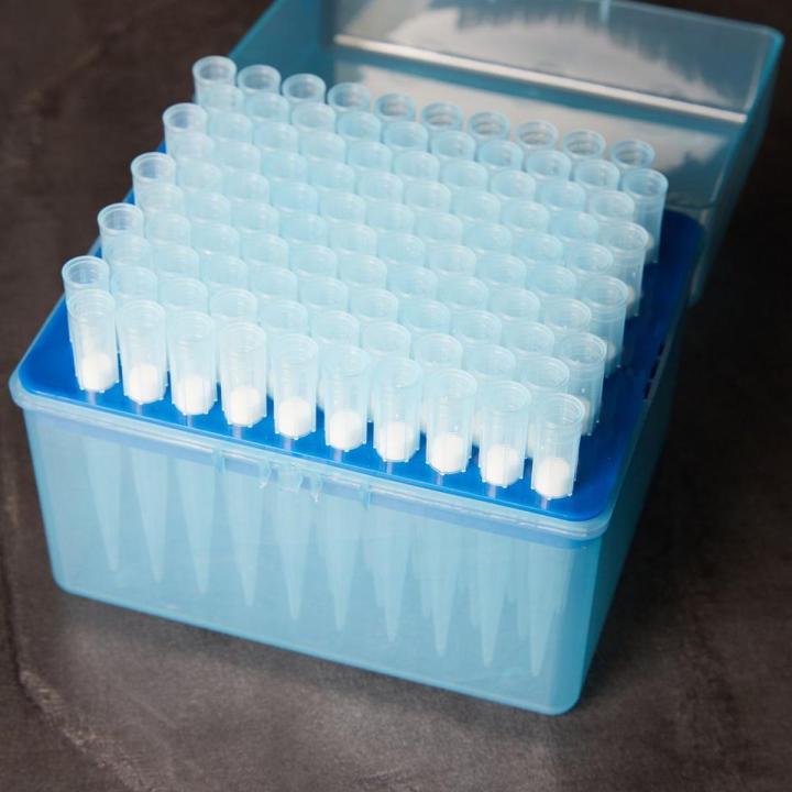 [96 Pcs] Blue Filter Tips Box 1000ul Sterilize RNase DNase Free Pack of 96/Box