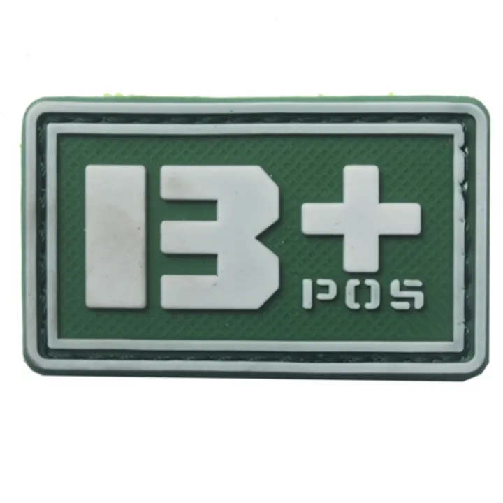 PVC Luminous A+B+AB+O+ Positive Group Patch Tactical Morale Military ...