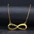 Infinite Loop Te Quiero Mama Stainless Steel Chain Women Gold Color Necklaces Jewerly Joyas Mother's Day N512s01. 