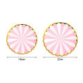 Loveseason Paper Dishes Indeformable Bronzing Stripe Paper Disc Decorations. 