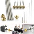 T8 Lead Screw OD 8mm Pitch 2mm Lead 2mm 200mm 250mm 300mm 350mm 400mm 450mm 500mm With Nut For Reprap. 