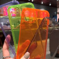 Fluorescent Color Neon Clear Phone Case For iPhone 13 12 11 Pro Max XS Max XR X 7 8 Plus Soft TPU Shockproof Phone Back Cover. 