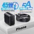 PD 45W Super Fast Charger For Samsung Galaxy S24 Ultra S23 S22 S21 S20 Note 10 20 Plus A54 A53 5G USB Type C Fast Charging Cable. 