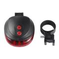 5 LED Laser Cycling Bike Light Rear Lamp Waterproof Laser Tail Warns Flashing--Red Cross lines. 