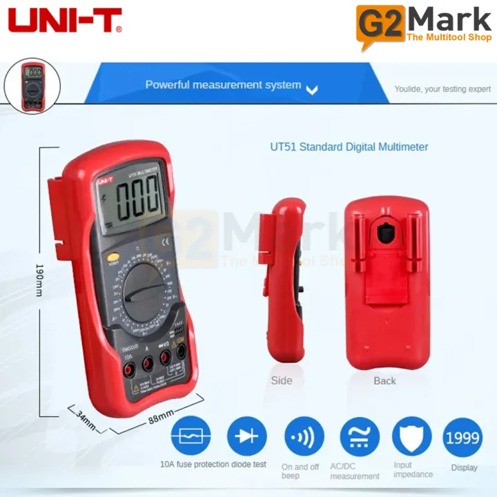 UNI-T%20UT51%20UT-51%20Standard%20Digital%20Multimeters%20AC/DC%20Resistance%20Meter%20Volt%20Ohm%20-%20Image%204