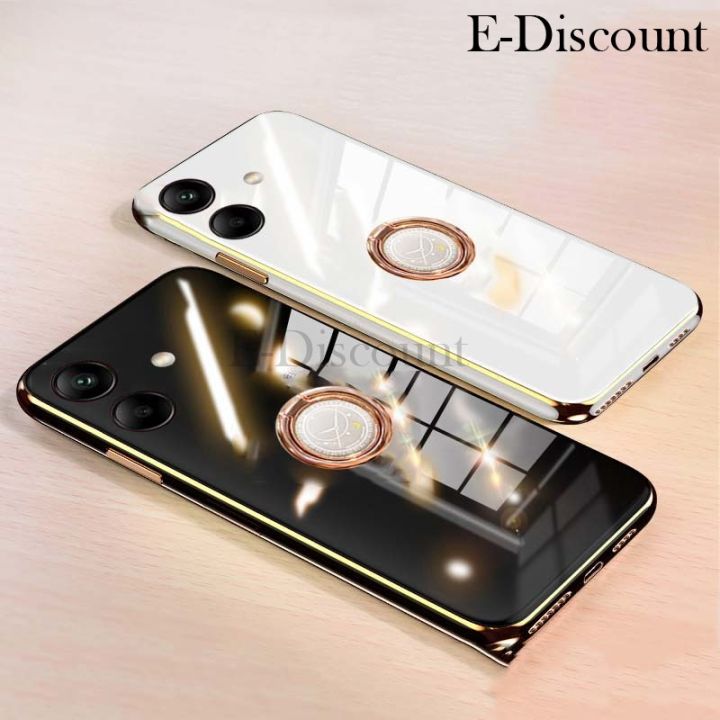 New Phone Case For Samsung Galaxy A05 Cover Soft Plating Antioxidant Clear Ring holder stand For Galaxy A05 Case
