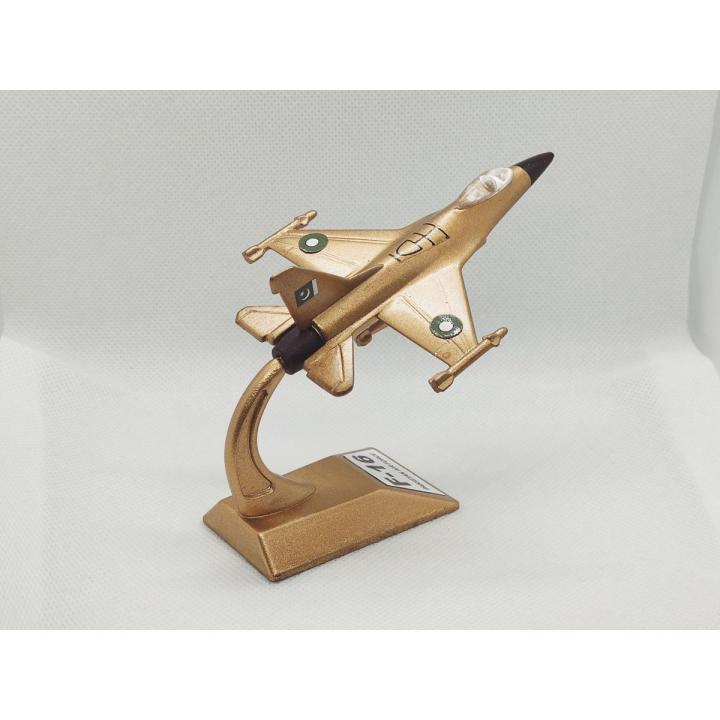 F-16 / F16 fighting falcon diecast plastic model Golden color miniature size 4 inches