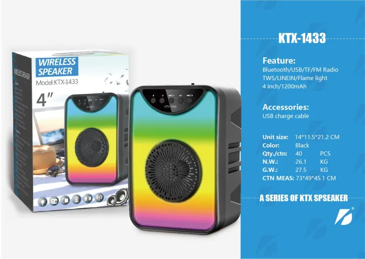KTX%201433%20RGB%20PORTABLE%20WIRELESS%20BLUETOOTH%20RECHARGABLE%20SPEAKER%20FM%20RADIO%20USB%20&%20SD%20CARD%20-%20Image%202