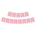 Happy Birthday Banner in Pink Color For Birthday Decoration. 