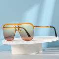 Fashion Trend HD Rimless Sunglasses Day & Night Two User Outdoor Fishing Glasses Sunscreen Color Changing Metallic Sunglasses. 