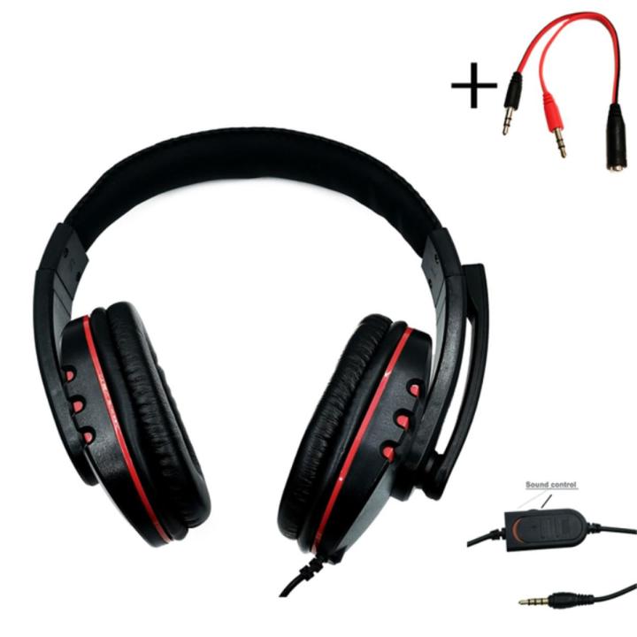 3.5mm Wired Gaming  Headset With Adjustable Microphone Volume Controller Noise Cancelling Headphones Compatible For Pc Gaming