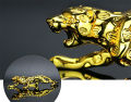 Car Ornaments Leopard Figurine Interior Dashboard Decoration 20cm - Golden. 