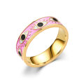 SSR031 Ladies 6mm Turkish Evil Eye Ring for Women Men Cute Gold Plated Rings Trendy Dainty Finger Jewelry Gifts. 