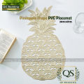 QS Gold Cutwork Pineapple Shape Placemats Pressed Vinyl Table Mat Washable Non-Slip Heat-Resistant Placemat for Dining Dressing Table Decor  26cm x 47cm - QS Bedding. 