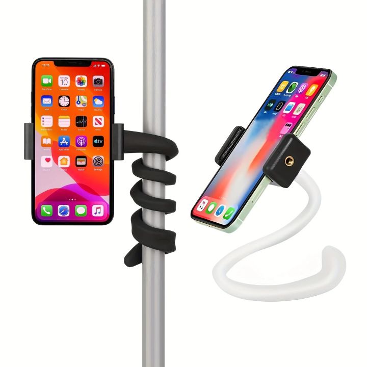 1pc Portable Flexible Cell Phone Holder Stand For Treadmill, Spin Bike, Stroller, Shopping Cart, Bed, Car, Kitchen, Desk