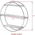 Wall Shelf Round Floating Shelves Sturdy Wood Metal Decorative Shelf for Living Room Bedroom Bathroom Kitchen Office, Color Black -Size 19.6″ Approximately Customize by HB Steel Fixerr. 