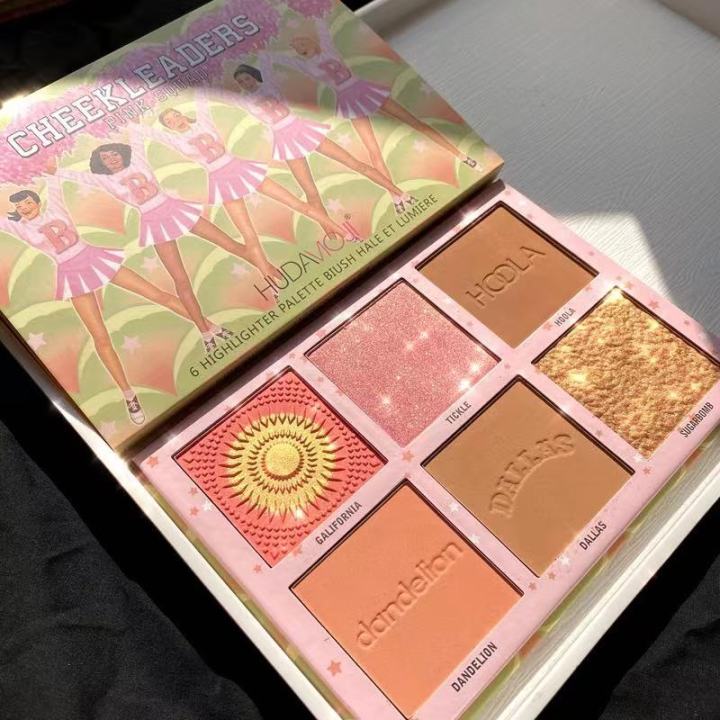 Hudamoji Face Make Up Kit 6color Blush Contour Highlight in 1 Make Up Palette Kawaii Makeup Set Make-up for Women Cosmetics