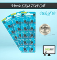 Vinnic AG5 LR48 L754F Alkaline 1.5 V Batteries (Pack of 10) | Vinnic LR48 754F hearing ad cell Battery| SkyScraper Store. 