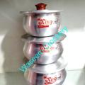 Pot Set Aluminium Baby Bell Pot Set - 3 Pcs - Silver Degchi Set Bowl pot with Lid Cover Stock Donga 3 Piece Set with Lids (Handi Set) Metal Finish ہینڈسیٹ ڈیگی سیٹ. 