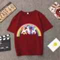 【ALLGOOD】 Korean Fashion Star Ceria Unicorn Rainbow Pony T-Shirt Men And Women Couple Loose Short Sleeve Spring Xia Xin. 