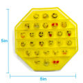 Smiley Emoji Hexagon Pop It Silicone Toy - 5 inches. 