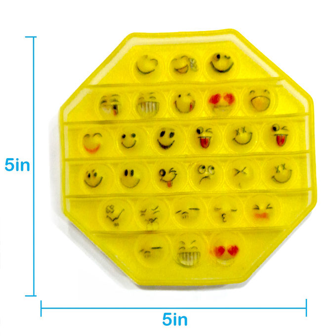 Smiley Emoji Hexagon Pop It Silicone Toy - 5 inches