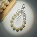 Lovely Bowknot Pearl Hoop Keychain Pendant Backpack Decoration Charm Jewelry BAWEI. 