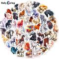 Horse Theme Stickers 50pcs Hand-painted Horse Sticker Set Waterproof Diy Decal Kit for Phone Laptop Skateboard More Southeast Asian Buyers' Favorite High-precision Printing Stickers. 