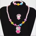 1set Candy Beads Resin Plastic Kids Jewelry Set for Children Flower Pendants Cute Necklace set. 