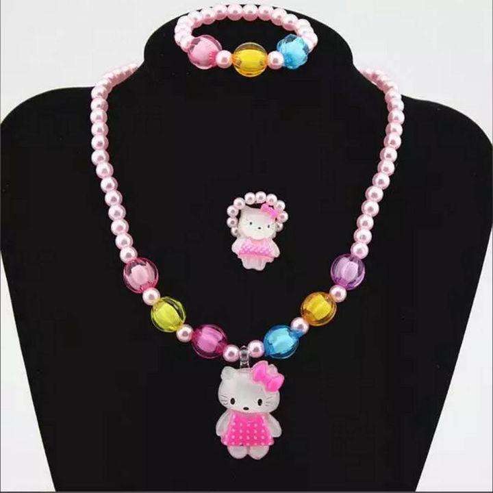 1set Candy Beads Resin Plastic Kids Jewelry Set for Children Flower Pendants Cute Necklace set